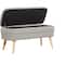 40" Contemporary Polyester & Wood Storage Bench
